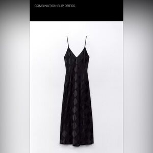 Zara Black Checkered Maxi Dress